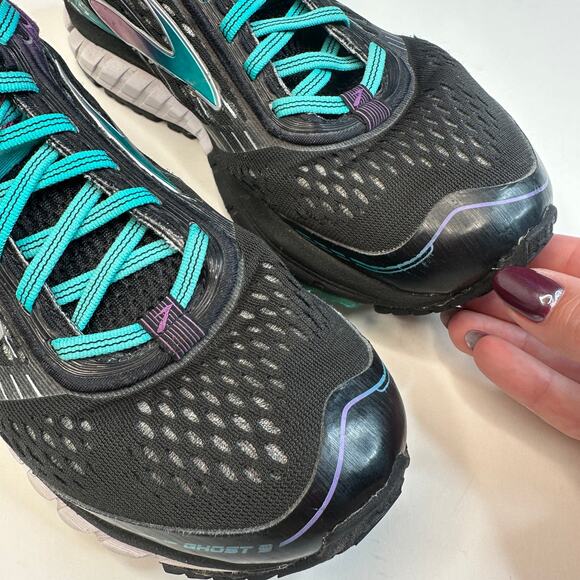 Brooks Ghost 8 Black Sparkling Grape Sneaker - Picture 2 of 7